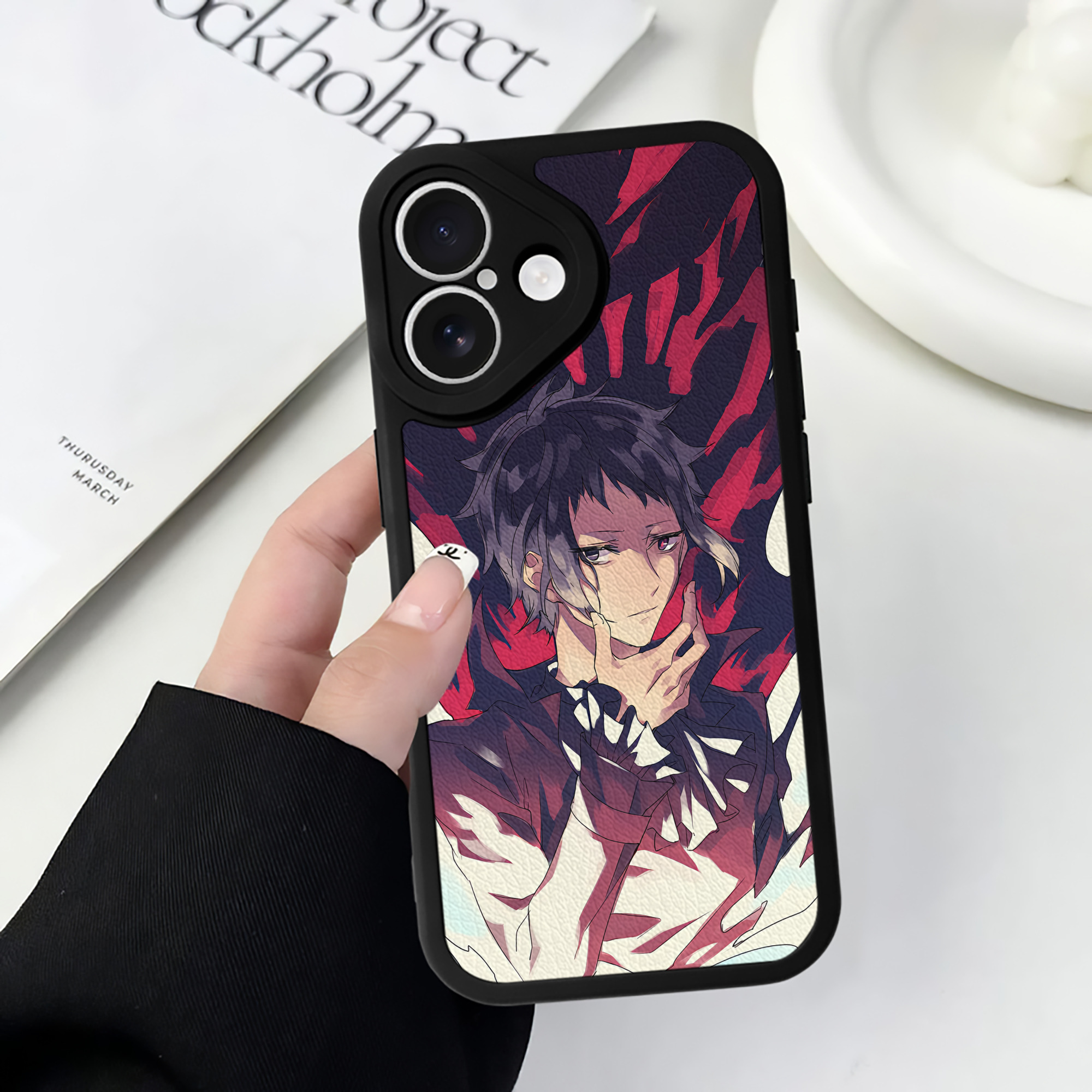 （画像用） 文豪ストレイドッグス Bungo Stray Dogs 【iPhone 16シリーズ対応】シリコンスマホケース（レザー調） 材質：シリコン